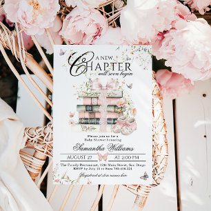 Invitación Nuevo capítulo Begin Floral Bow Libro Bebé Chica D