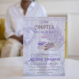 Invitación Nuevo capítulo Begin Lavender Bouquet Baby Shower