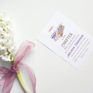 Invitación Nuevo capítulo Begin Lavender Storybook Baby Showe