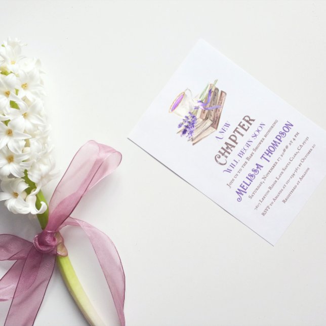 Invitación Nuevo capítulo Begin Lavender Storybook Baby Showe (Subido por el creador)