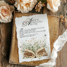 Invitación Nuevo capítulo Begin Libro Flor silvestre Baby Sho