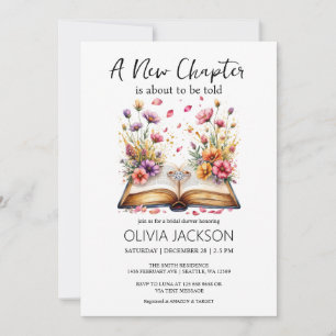 Invitación Nuevo capítulo comienza ducha de libros y de novia