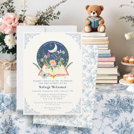 Invitación Nuevo capítulo comienza libro con floral de maripo