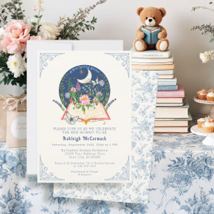 Invitación Nuevo capítulo comienza libro con floral de maripo