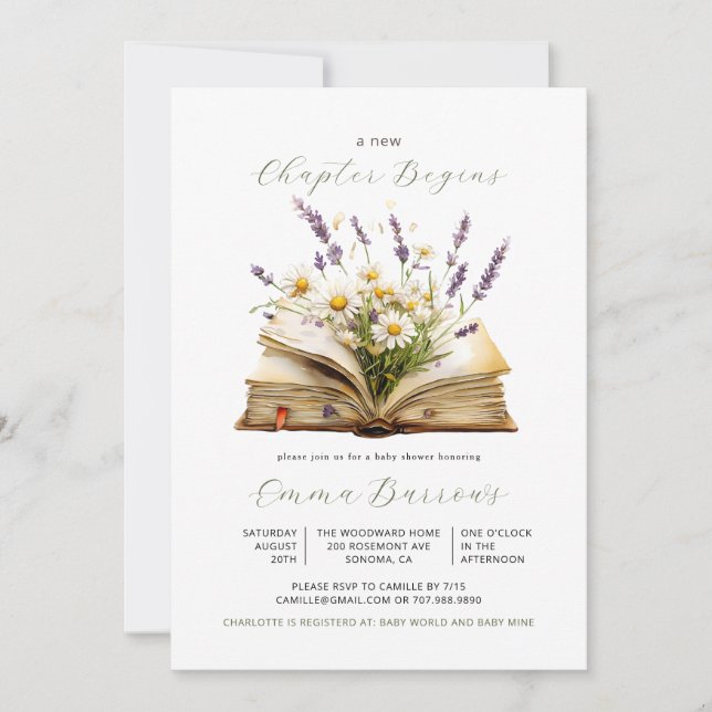 Invitación Nuevo Capítulo Comienza Libro Flores Silvestres Ba (Anverso)