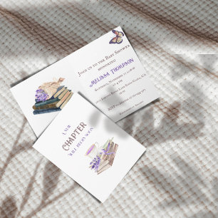 Invitación Nuevo capítulo Comienza pronto Lavender Books Baby