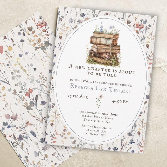 Invitación Nuevo capítulo de la acuarela de la ducha de bebé, (Subido por el creador)