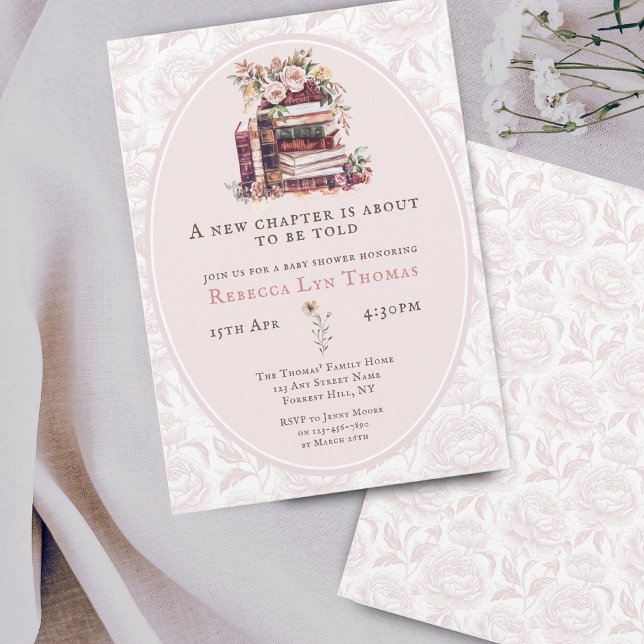 Invitación Nuevo capítulo de la ducha de bebé acuarela, melod (Subido por el creador)
