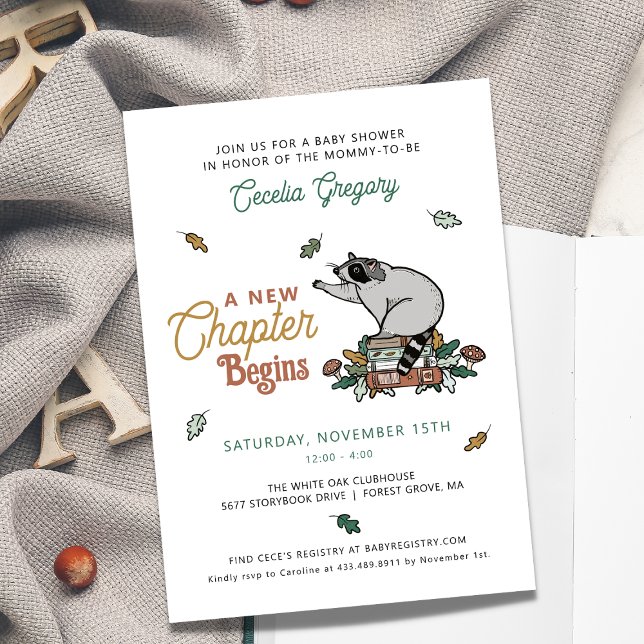 Invitación Nuevo capítulo de Woodland Raccoon comienza Baby S (Subido por el creador)