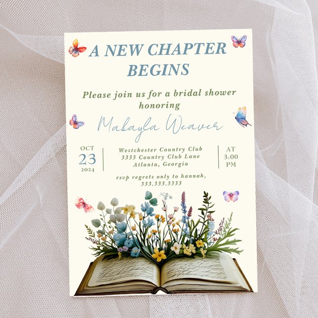 Invitación Nuevo capítulo del libro Tema Floral Wild Bridal S (Subido por el creador)