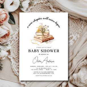 Invitación Nuevo capítulo inicia Baby Shower del libro de flo