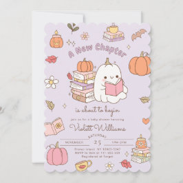 Invitación Nuevo Capítulo Pequeño Boo Otoño Caída de Baby Sho