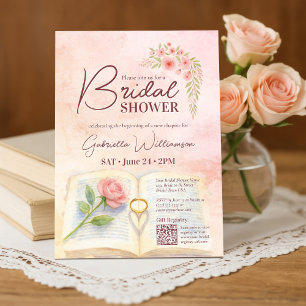Invitación Nuevo Capítulo Rosa Rosa y Anillo Lluvia de Regalo