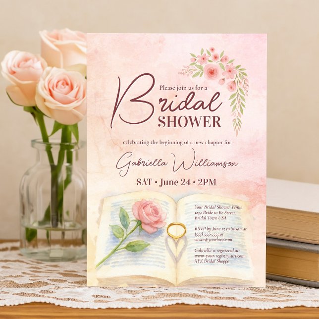 Invitación Nuevo capítulo Rosa rosa y sombra de anillo Ducha  (Subido por el creador)