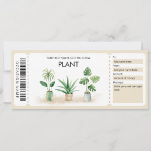 Invitación Nuevo certificado de regalo de planta