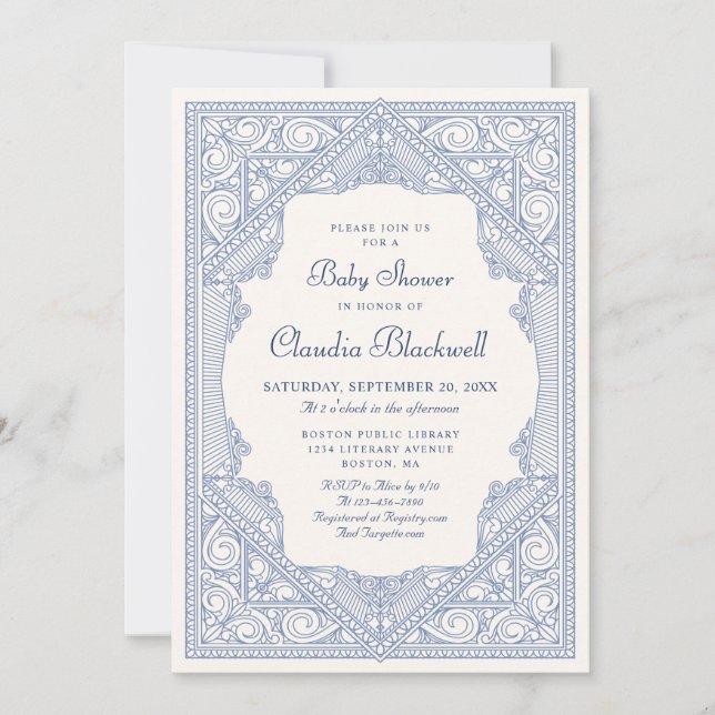 Invitación Nuevo Chapter Book Boy Baby Shower (Anverso)