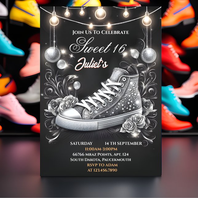 Invitación Nuevo Chica de zapatos de Moda Dulce 16 cumpleaños (Subido por el creador)