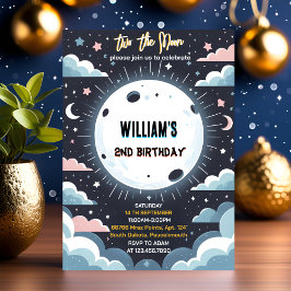 Invitación Nuevo cielo de noche de Cute Space Dos cumpleaños 