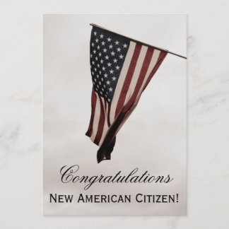 Invitación ¡Nuevo ciudadano americano de la enhorabuena! -