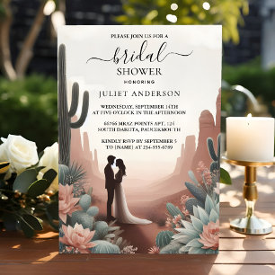 Invitación Nuevo desierto de hojas de boho Cacti Suculta duch