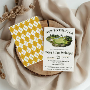 Invitación Nuevo en el Club, Baby Shower con tema de Golf