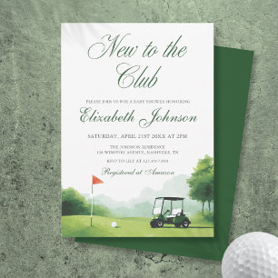 Invitación Nuevo en el Club de Golf Acuarela Moderna para Bab