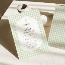 Nuevo en el Club de Golf Verde Gingham Baby Shower