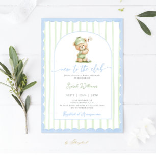 Invitación Nuevo en el Club Golf Baby Shower Boy