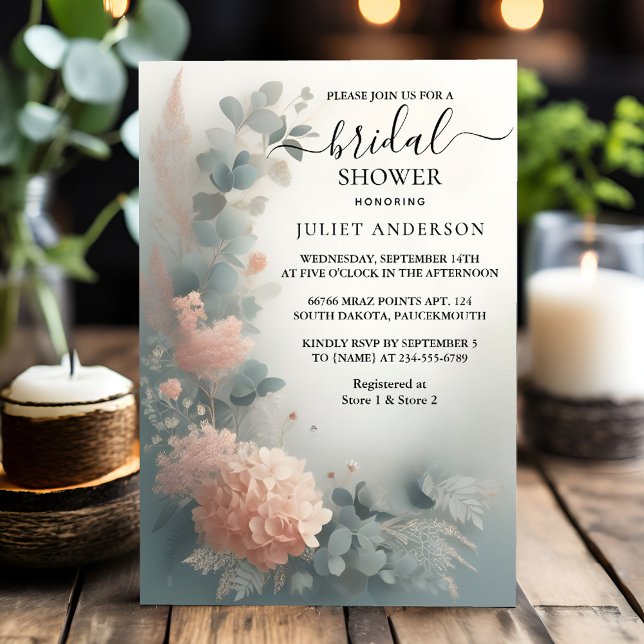Invitación Nuevo Eucalyptus Lace Tulle Dusty Blue Bridal Show (Subido por el creador)