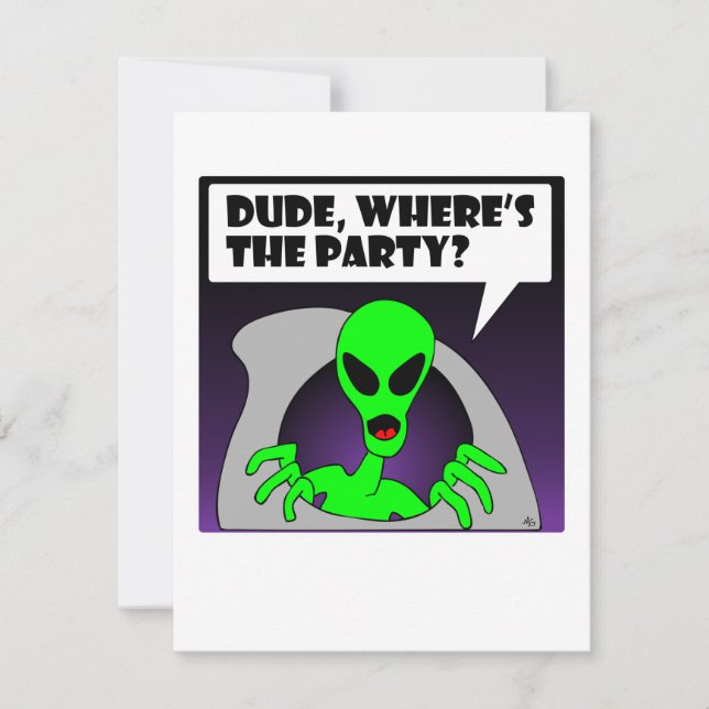 Invitación nuevo fiesta alienígena (Anverso)