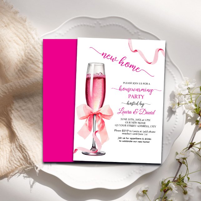 Invitación Nuevo Fiesta de Calentamiento de Hogares Prosecco (Subido por el creador)