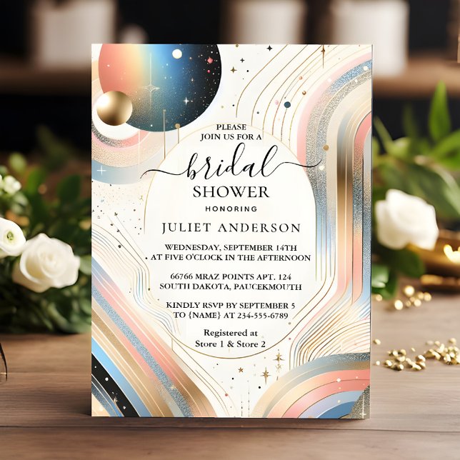 Invitación Nuevo Glam Bright Pastel Ombre Purpurina Bridal Sh (Subido por el creador)