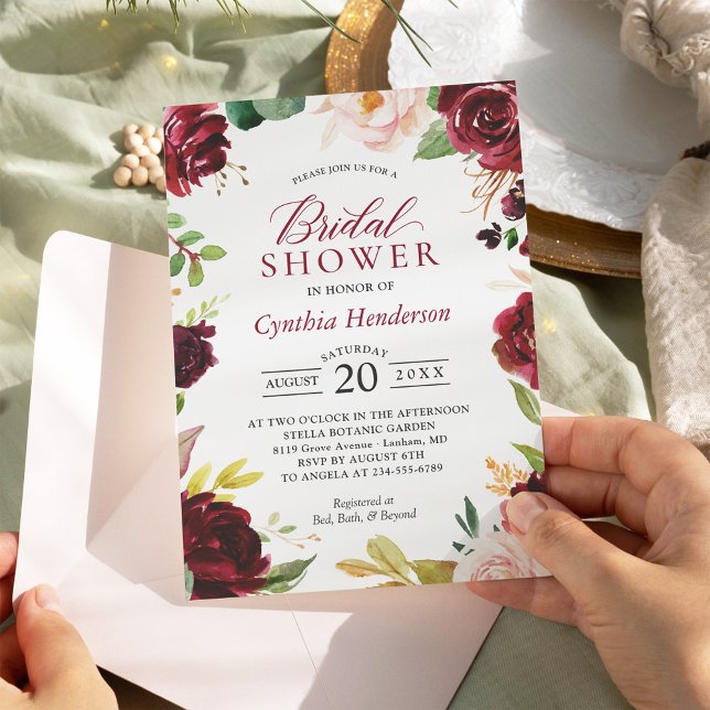 Invitación ¡NUEVO! Hermosa ducha de novia floral en Rubor Bur (Subido por el creador)