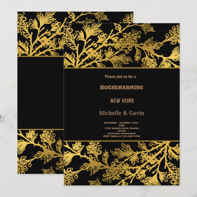 Invitación Nuevo hogar fiesta en otoño en otoño (Anverso / Reverso)