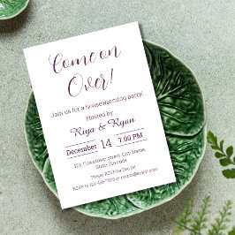 Invitación Nuevo Hogar Moderno Elegante Casas Púrpura Calenta