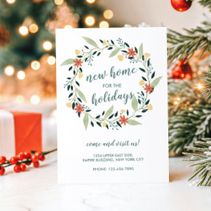 Invitación Nuevo Hogar para las Fiestas Corona de Navidad