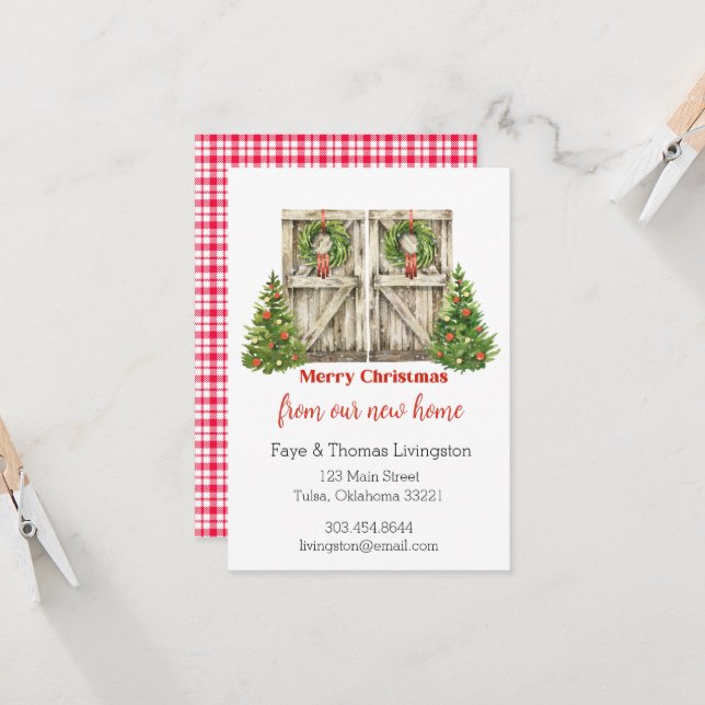 Invitación Nuevo hogar para los Navidades de las puertas del  (Anverso/Reverso In Situ)
