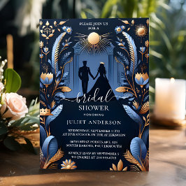 Invitación Nuevo lujo Fuchsia Crown Royal Blue Bridal Shower