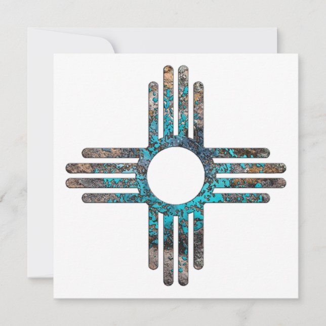 Invitación Nuevo México Zia Sun Symbol (Anverso)