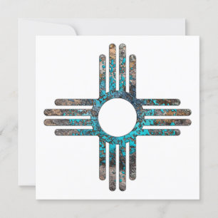 Invitación Nuevo México Zia Sun Symbol
