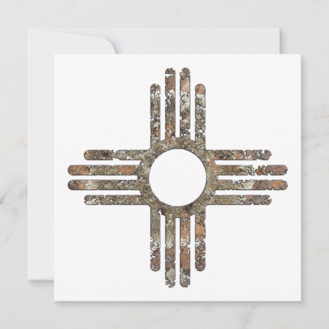 Invitación Nuevo México Zia Sun Symbol (Anverso)