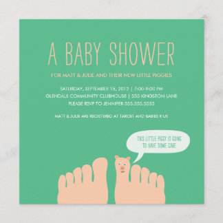 Invitación Nuevo pequeño Piggies Baby Shower
