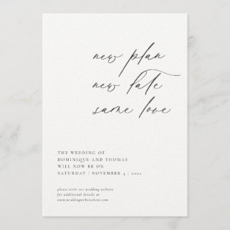 Invitación Nuevo plan nueva fecha mismo amor cambio de planes