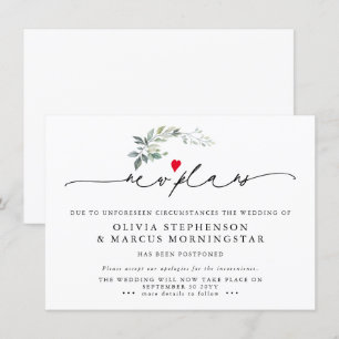 Invitación Nuevo plan para un evento pospuesto sobre la veget