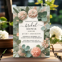 Invitación Nuevo Rubor Peach Mint Moss Sage Green Bridal Show