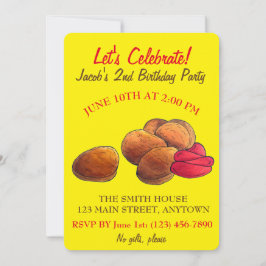 Invitación Nuggets de pollo con comida chatarra de Ketchup