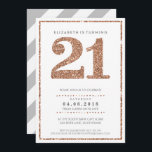 Invitación NÚMERO DE EDAD GRANDE INVITAR A glam 21 rosa purpu<br><div class="desc">NOTA - el efecto purpurina de oro subió es una imagen impresa. Un diseño de invitación supersimple y elegante para tu cumpleaños. Guau sus amigos y familia con este pequeño número ;D Configurar como plantilla es sencillo para usted agregar sus propios detalles, o pulsar el botón personalizar y puede añadir...</div>