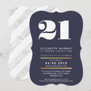 Invitación NÚMERO DE EDAD NEGRO NÚMERO mínimo de color blanco