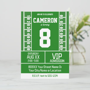 Invitación Número de Jersey de Football Field