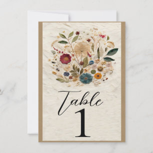 Invitación Número de la mesa de flores de los Jardín capilar